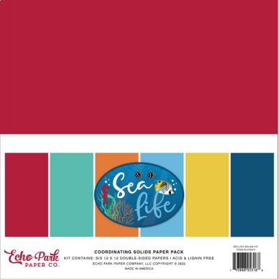 Echo Park Sea Life Cardstock - Solids Kit